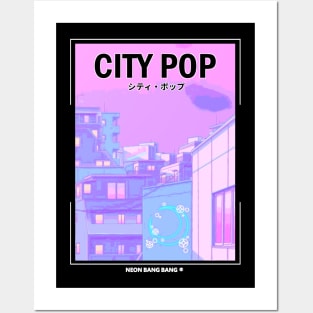 1980s Pastel Vaporwave City Pop Posters and Art